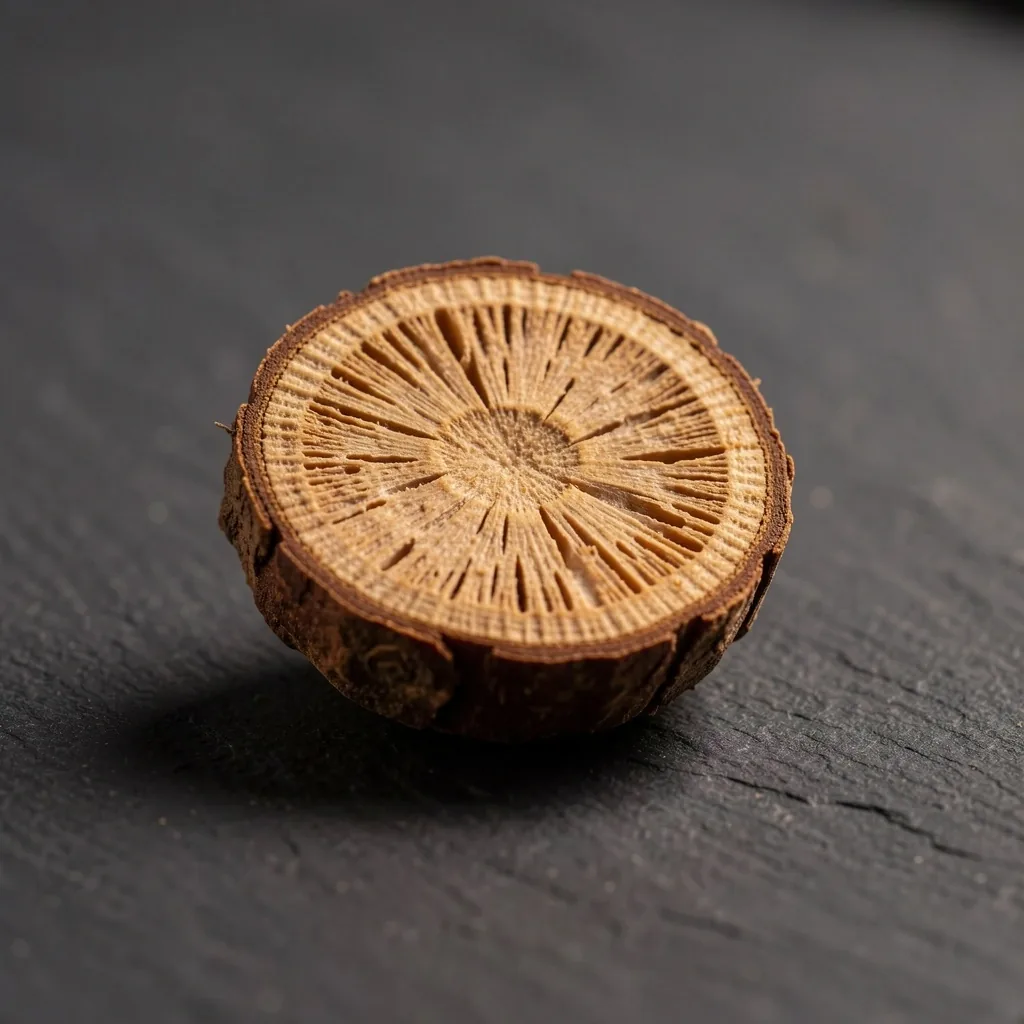 Tongkat Ali root slice macro